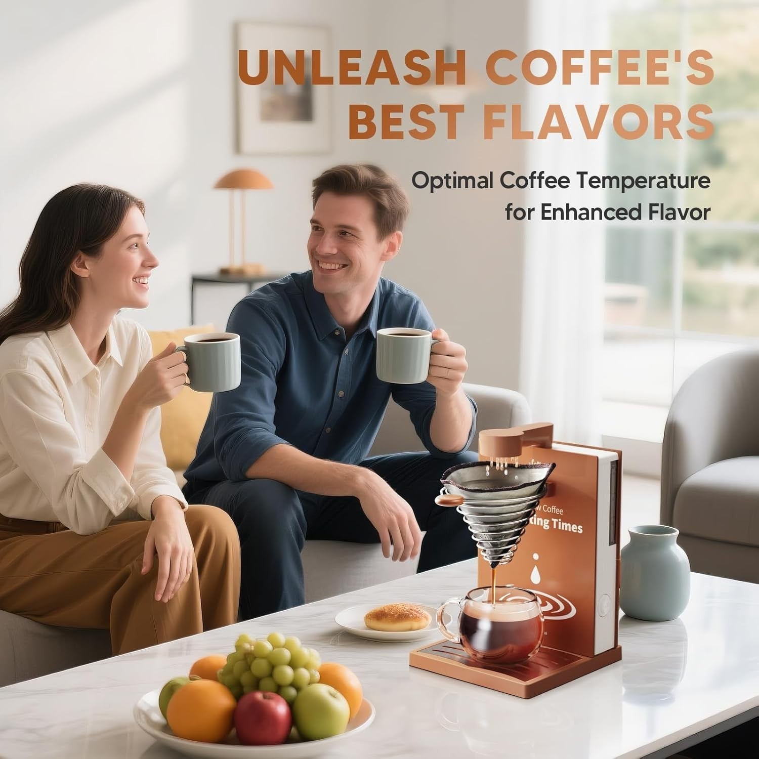 Collapsible Drip Coffee Maker Portable Single-Serve Brewer with Filters 400W