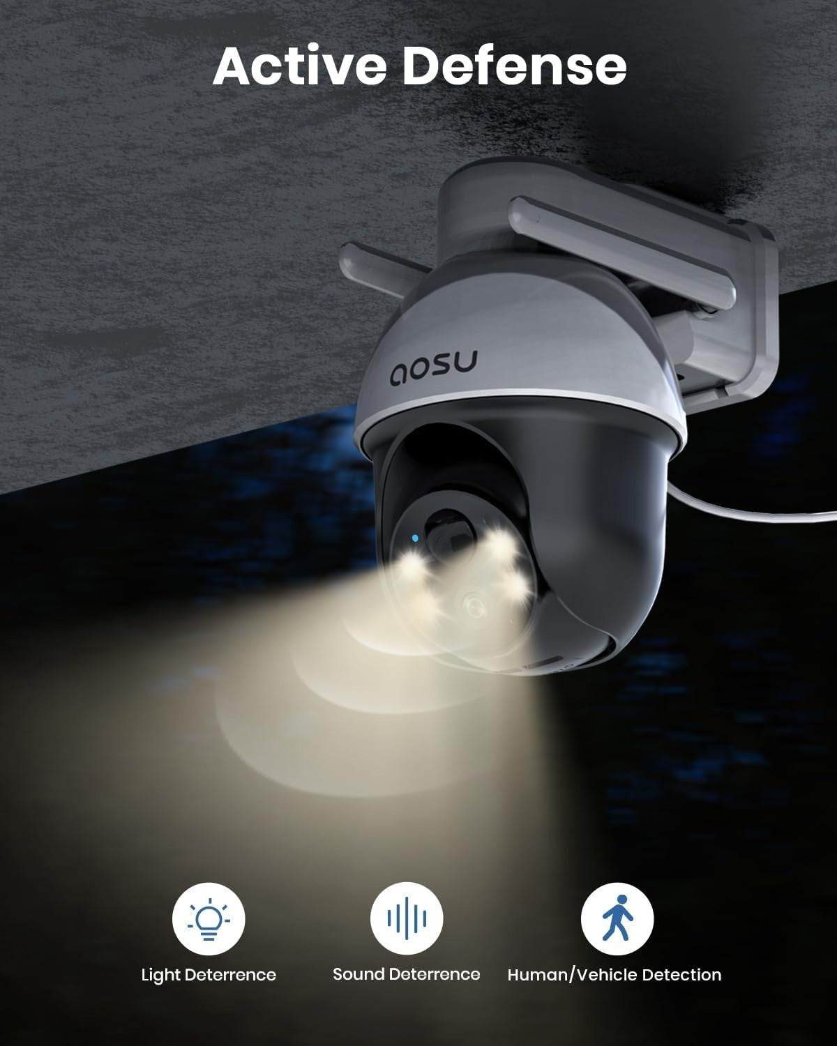 2 Pack 3K 5MP Solar Security Cameras Wireless Outdoor 360° PTZ WiFi