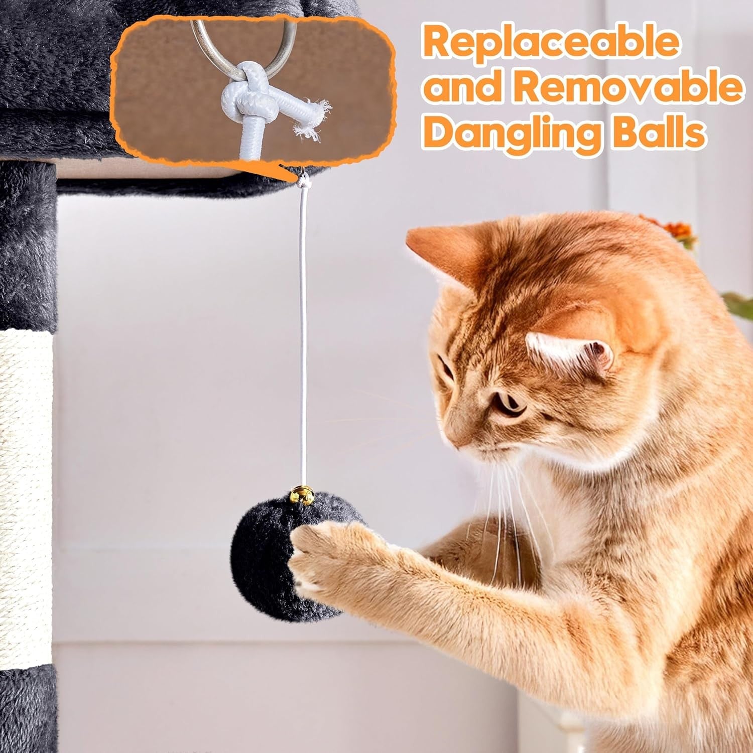 Large Cat Tree Tower 150cm Scratching Post Condo Hammock Climbing Centre