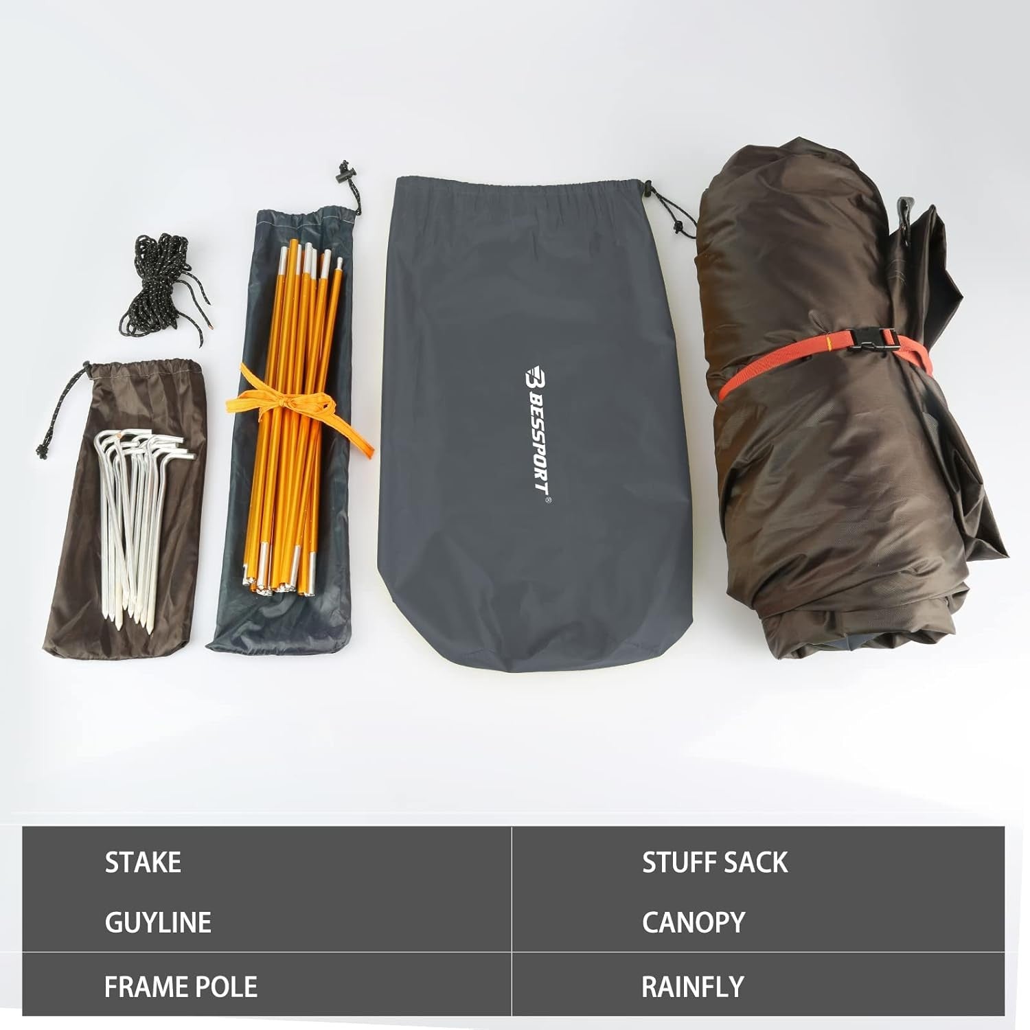 2 Person Ultralight Camping Tent Waterproof 3-4 Season Grey