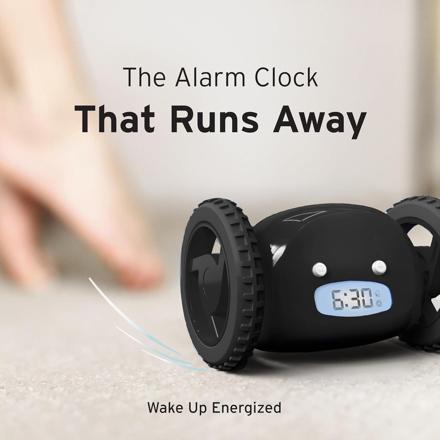 Runaway Alarm Clock on Wheels Extra Loud Heavy Sleeper Moving Clock