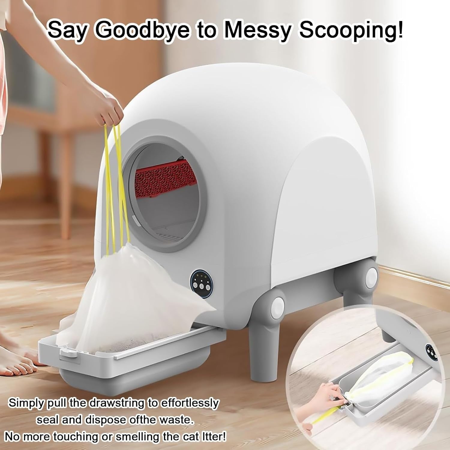 Smart Self Cleaning Cat Litter Box APP Control 70L Multi Cat XL