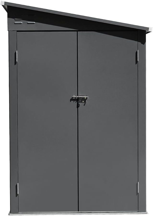 Galvanized Metal Garden Shed 1.44x2.7x2m Outdoor Bike & Tool Storage