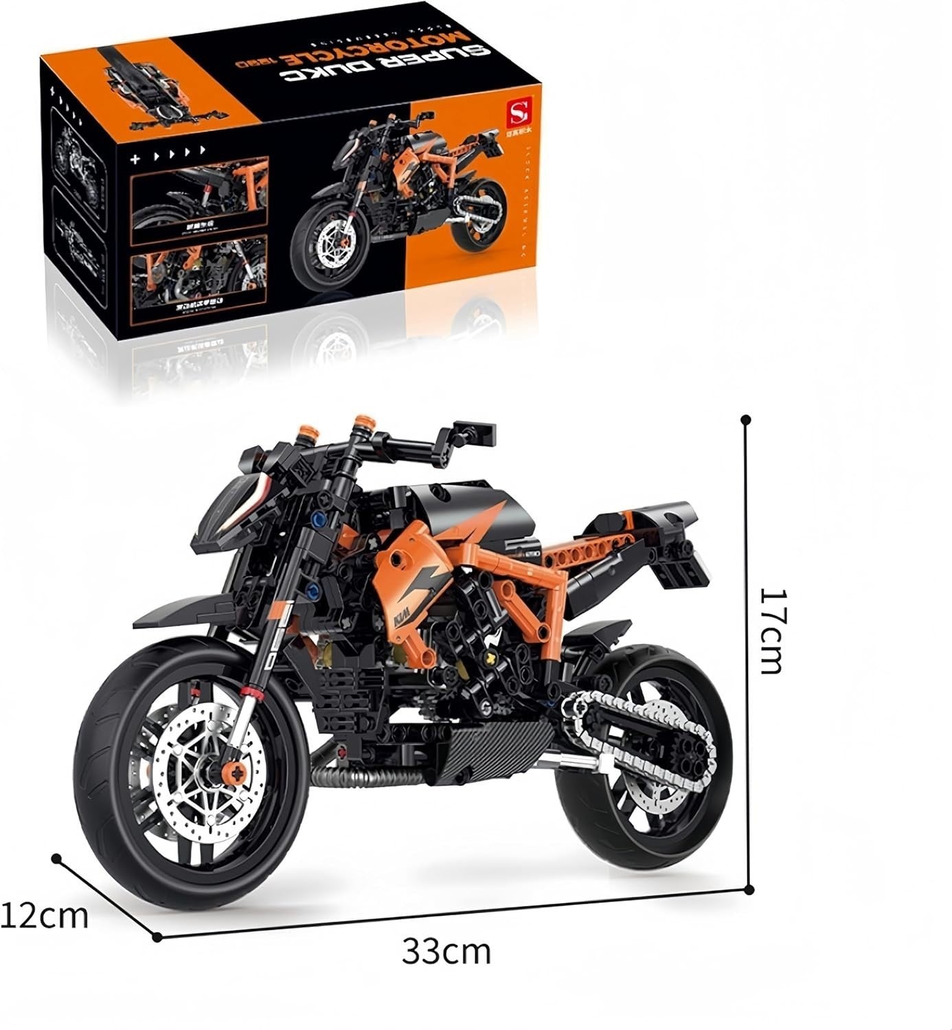 586pcs Realistic Motorcycle Model Kit with Moving Parts & Easy Build