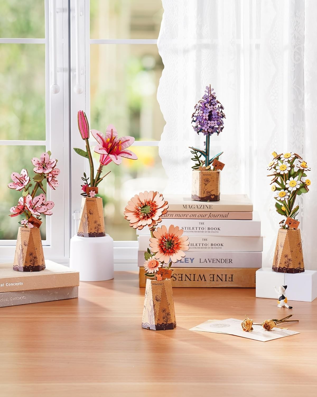DIY Sakura Flower 3D Wooden Puzzle – Home Decor Craft Kit Gift