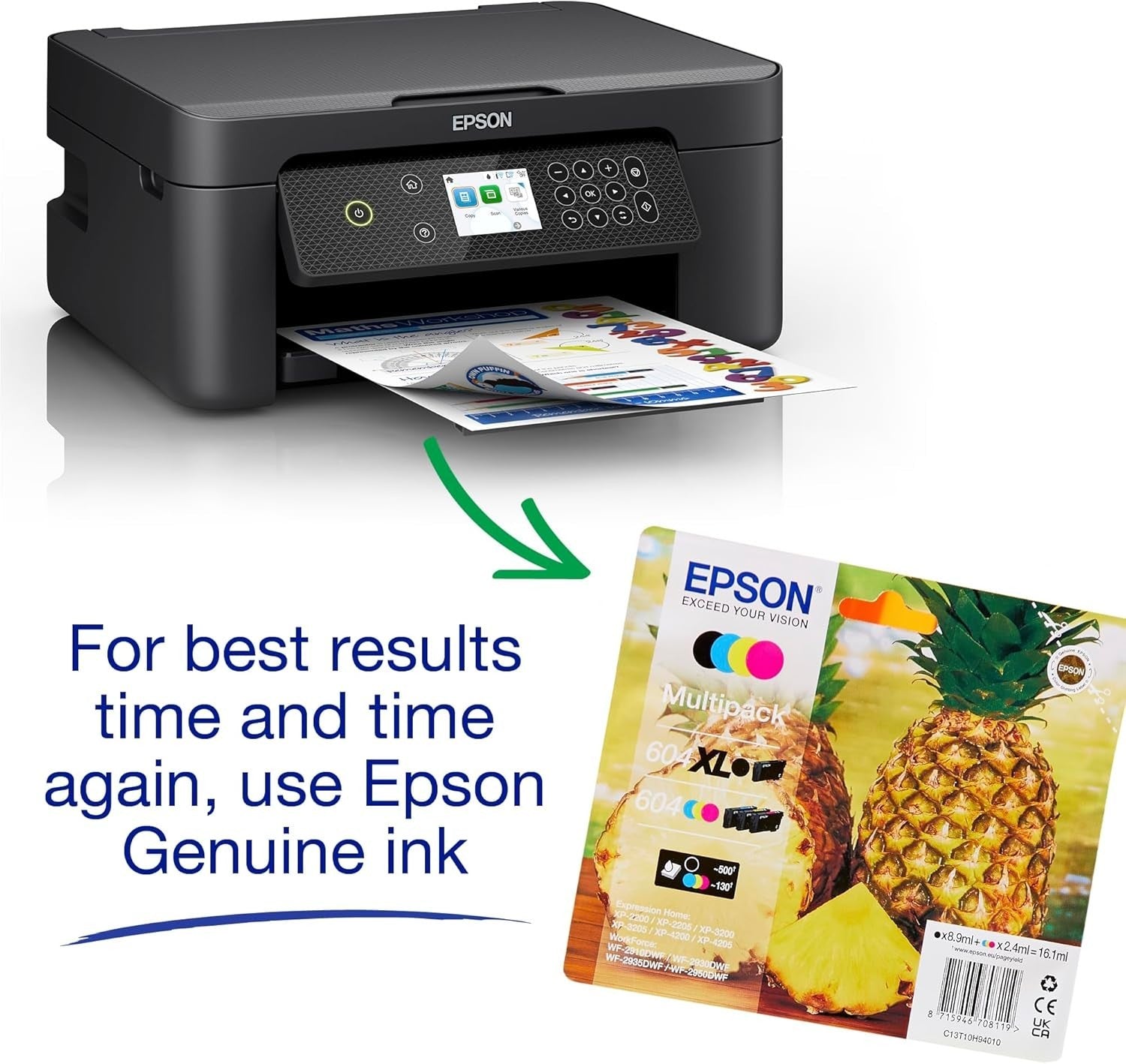 Black A4 3-in-1 Wireless Printer Scanner Copier with Duplex, Wi-Fi