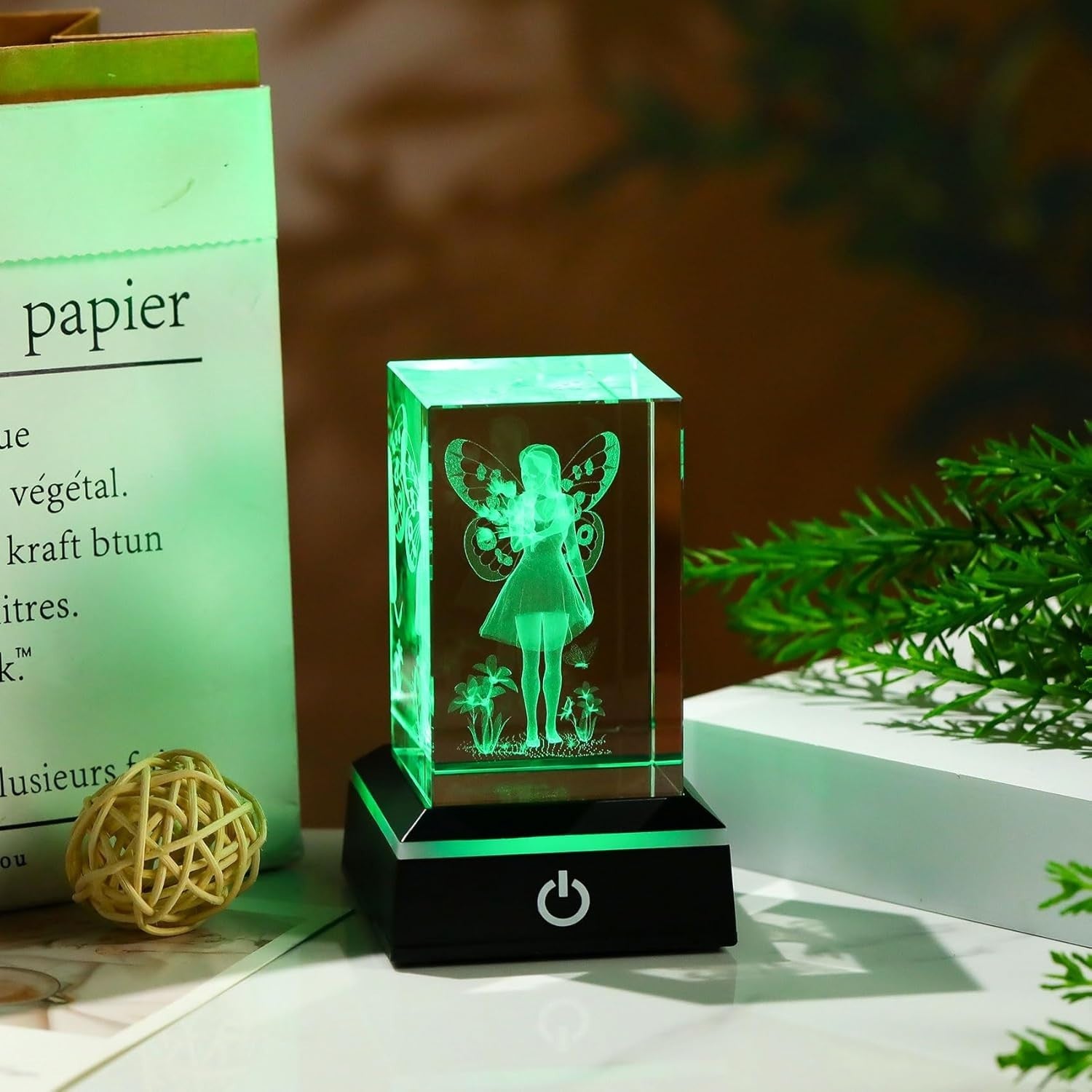 3D Crystal Fairy Ornament LED Light • Enchanted Glass Gift for Women & Girls