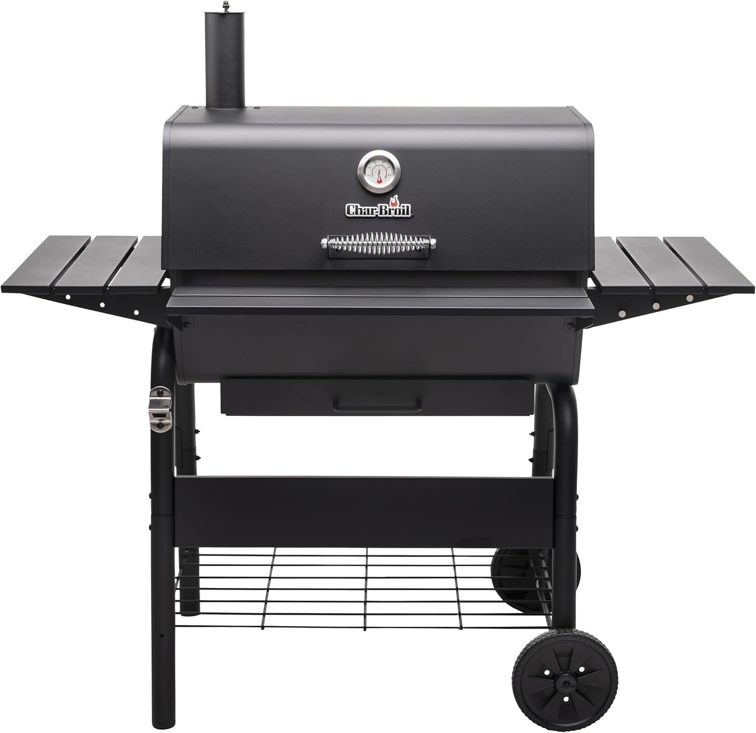 Large Charcoal BBQ Grill with Adjustable Grate & Side Shelf | Outdoor Smoker