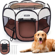 Foldable Portable Pop-Up Pet Playpen Outdoor Indoor Dog Cat Cage 109x109x58cm