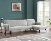 L Shape Sofa Bed Light Grey Fabric 3 Seater Clic Clac Modern Guest Couch