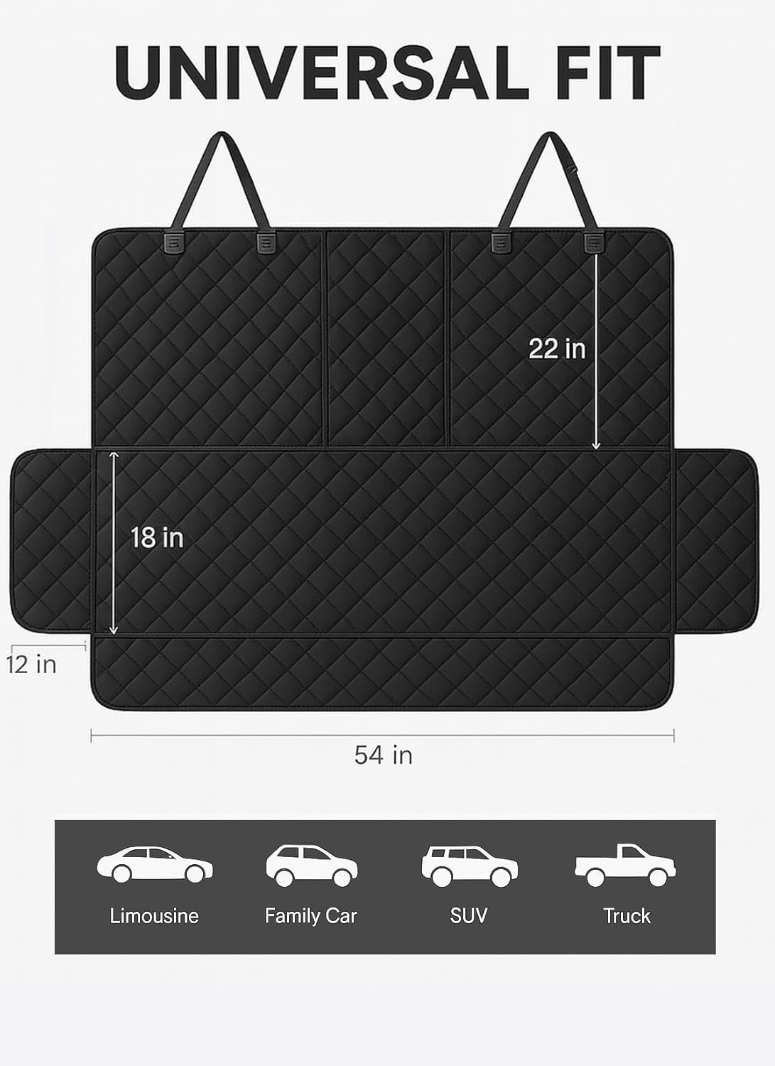 Waterproof Dog Car Seat Cover Hammock Split Bench Non Slip Back Seat