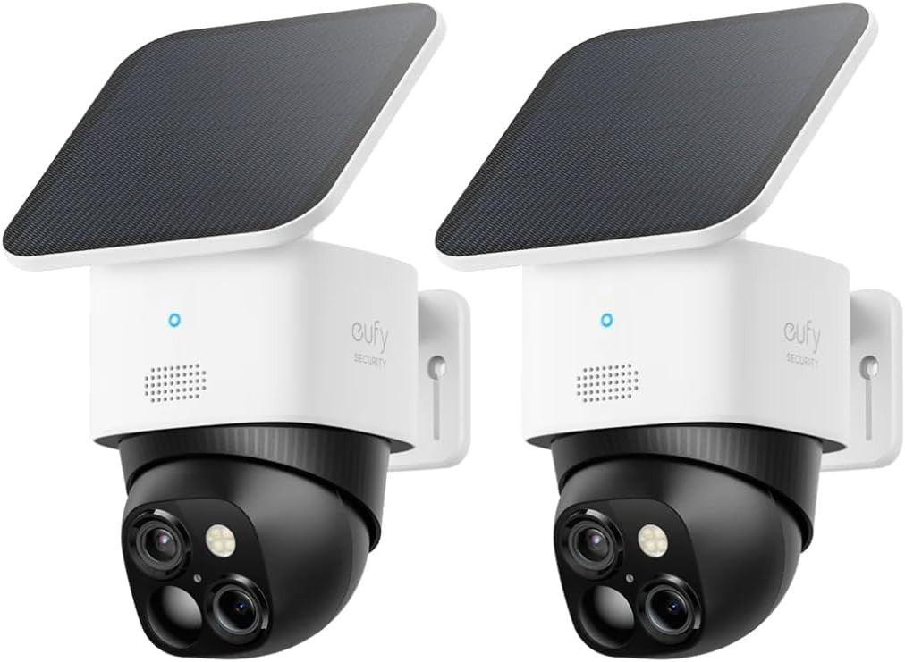 3K Solar Security Camera Outdoor Wireless Dual Lens 360° PTZ 8X Zoom