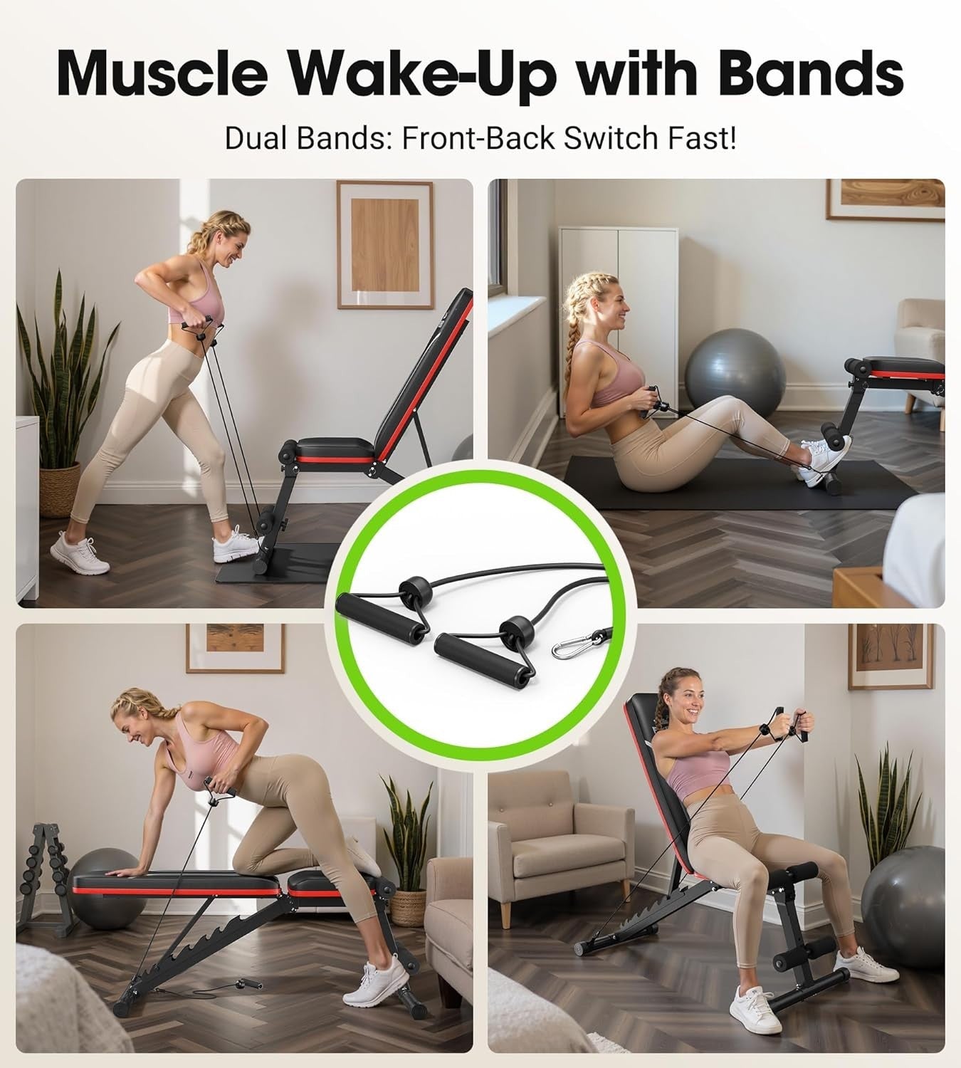 Foldable Adjustable Weight Bench 300KG Home Gym Incline Decline
