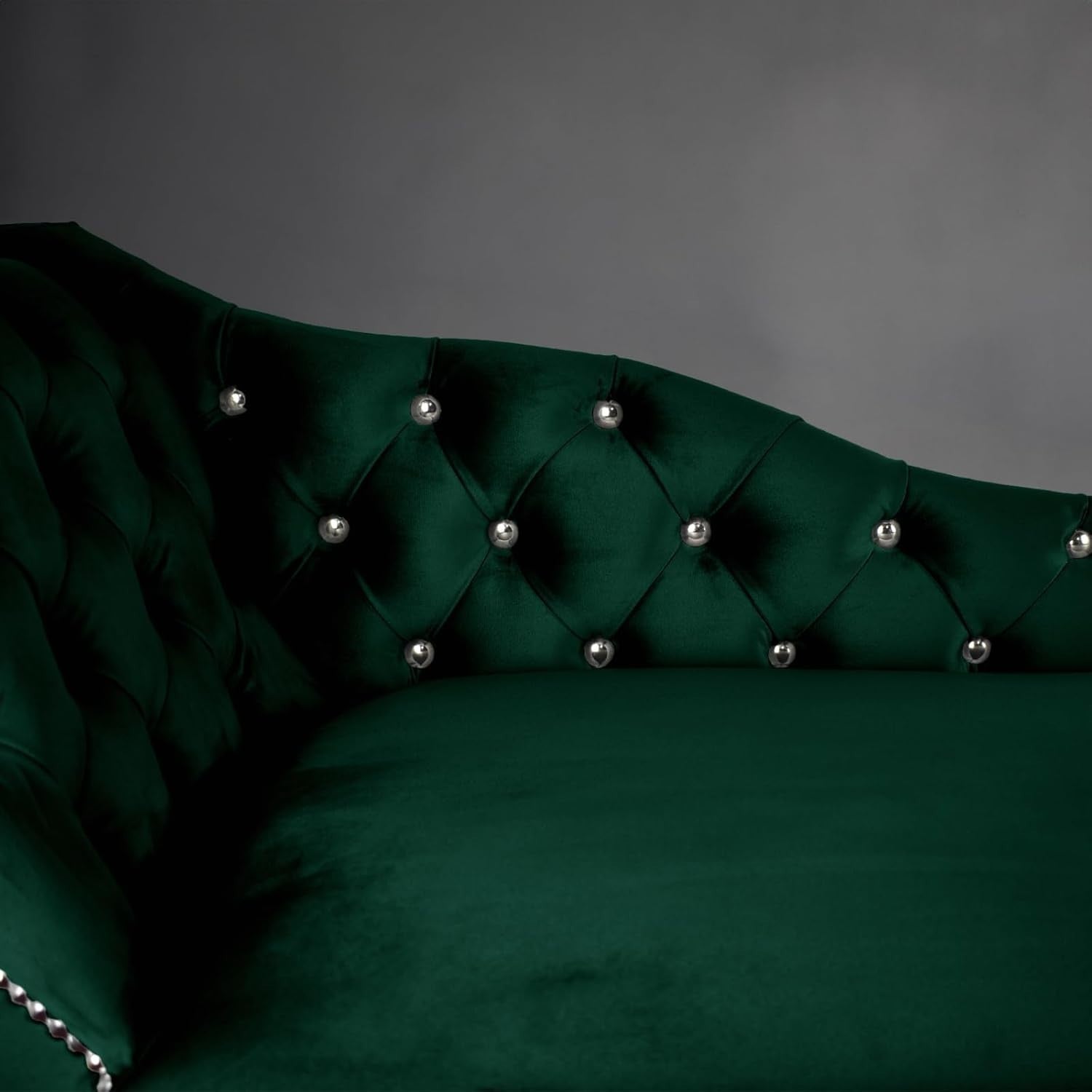 Tufted Jasper Velvet Chaise Lounge Sofa Left Hand – Handmade, Compact & Elegant