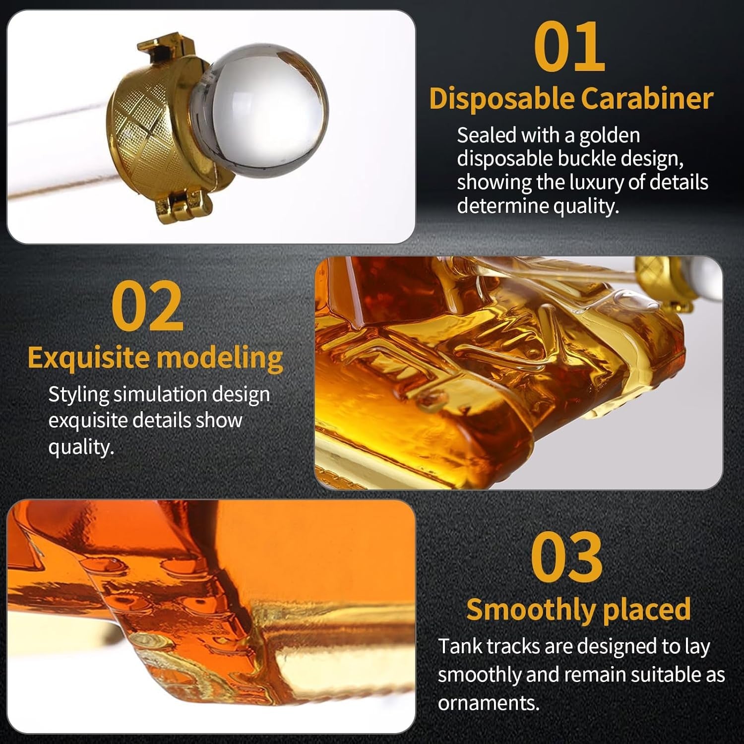 1.5L Tank Whisky Decanter Glass Drink Dispenser Funny Party Bar Gift for Men