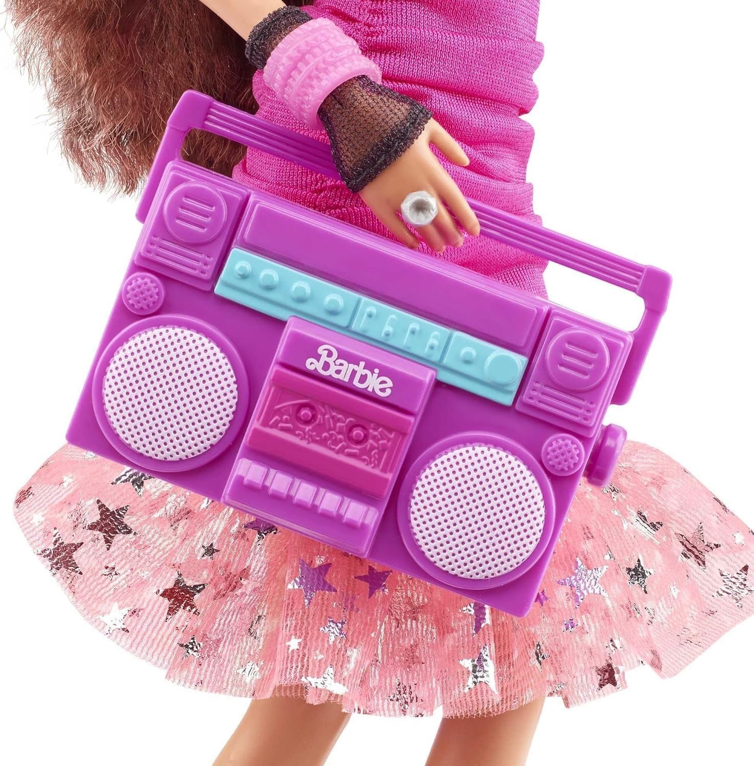 80s Party Fashion Doll Neon Jacket Skirt Accessories Cassette Stand
