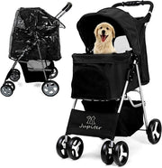 Dog Stroller Rain Cover Foldable Pet Pram Small Medium Dogs Cats Pushchair