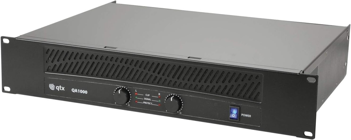 QA1000 1000W Stereo Power Amplifier 2U Rack Mount Balanced Inputs
