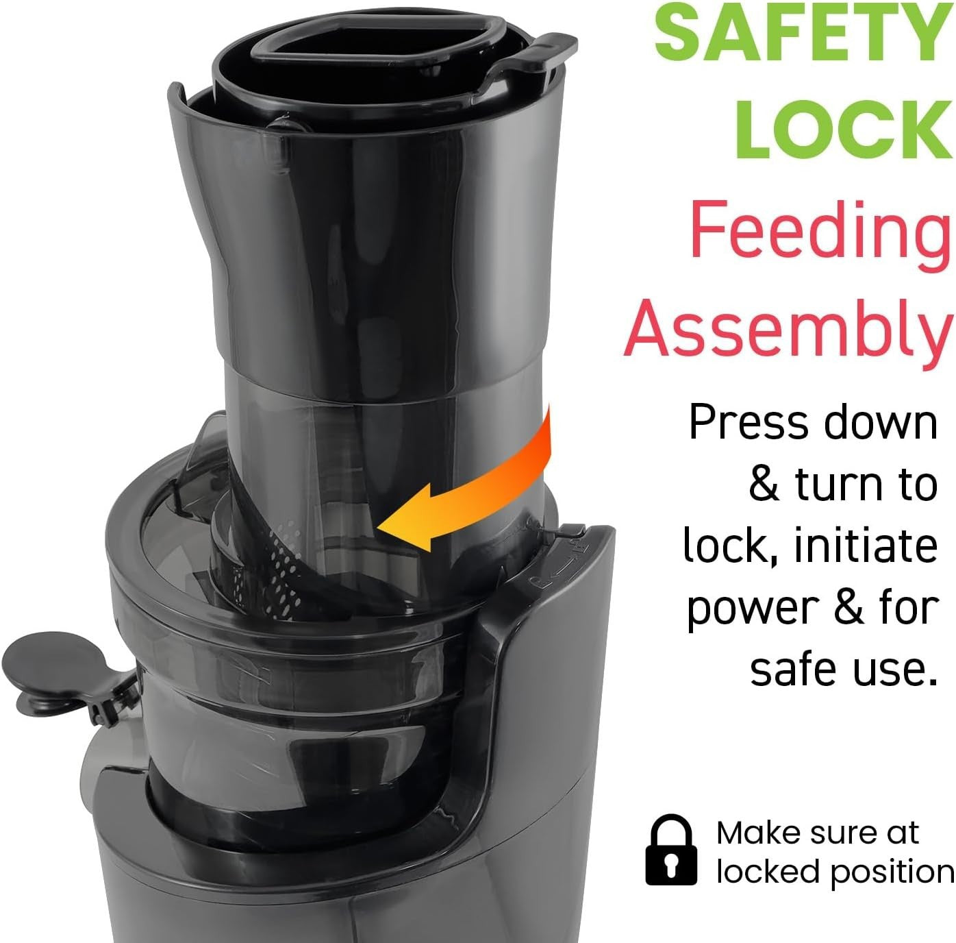 Cold Press Slow Juicer 200W Compact Masticating High Yield BPA Free