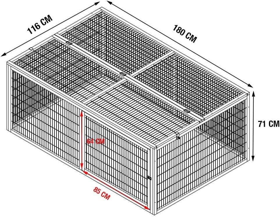 XXL Rabbit Hutch with Run Outdoor Predator Proof Large Secure Enclosure