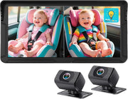 Dual Baby Car Camera 6.9" HD Split Screen Night Vision Rear Seat Monitor
