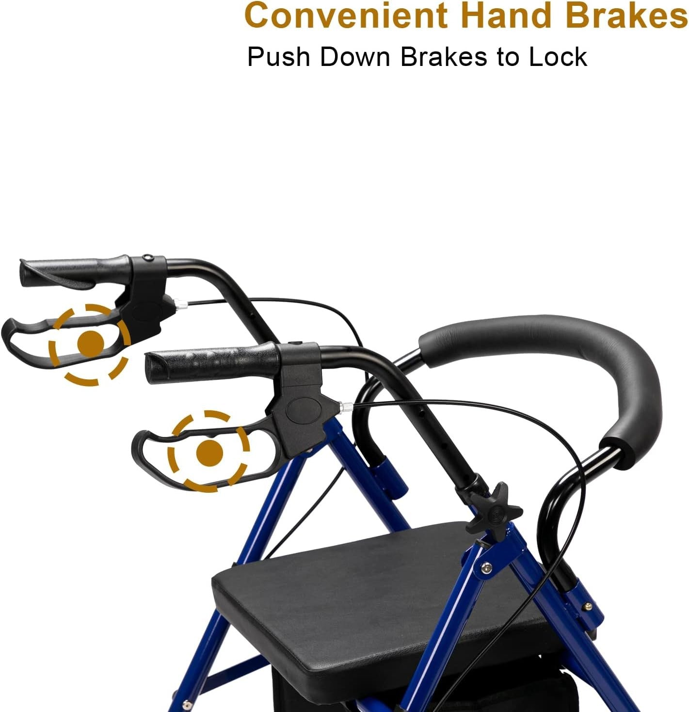 Rollator Walker Lightweight Folding 4 Wheel Mobility Aid Seat Brakes Bag