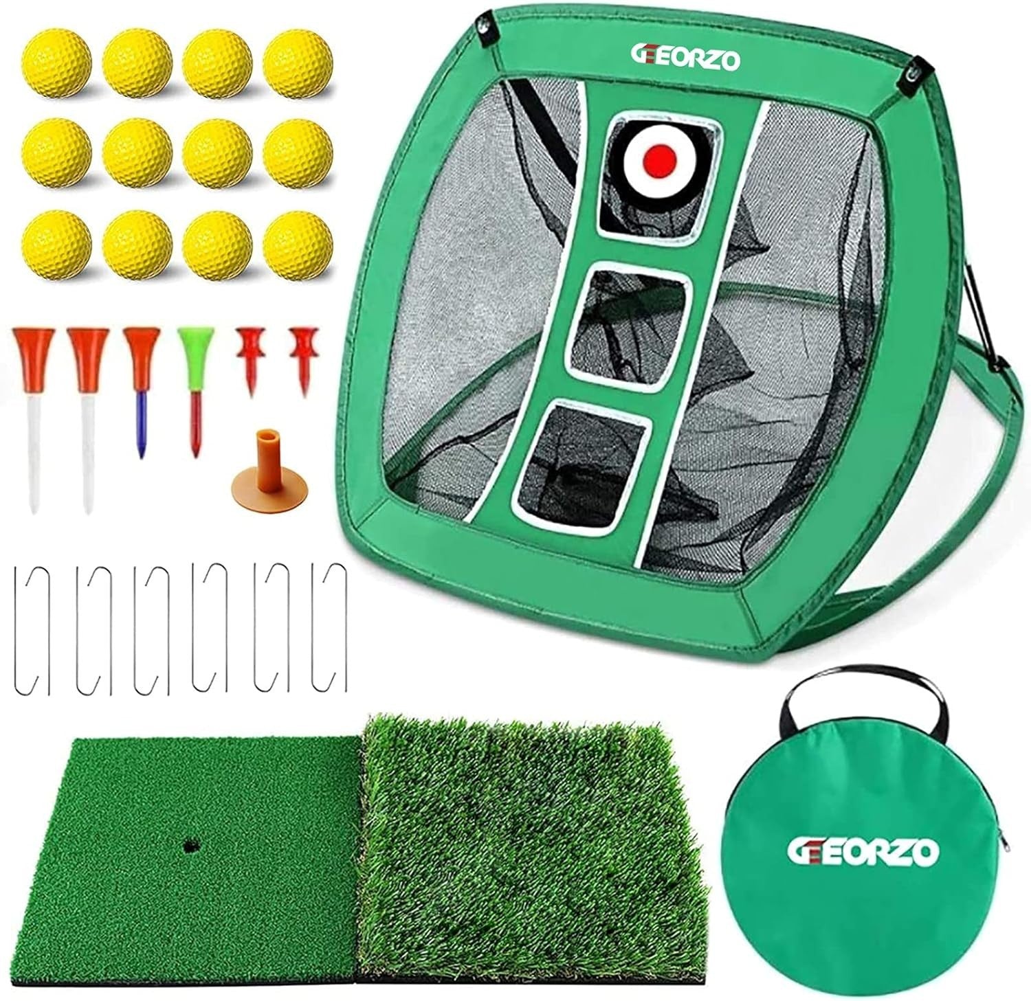 Golf Chipping Net with Hitting Mat Practice Set Indoor Outdoor Training