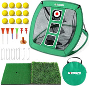 Golf Chipping Net with Hitting Mat Practice Set Indoor Outdoor Training