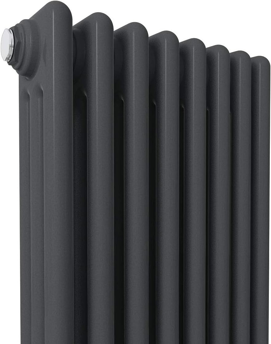 Anthracite Triple Column Vertical Radiator 1500x380mm Cast Iron Style
