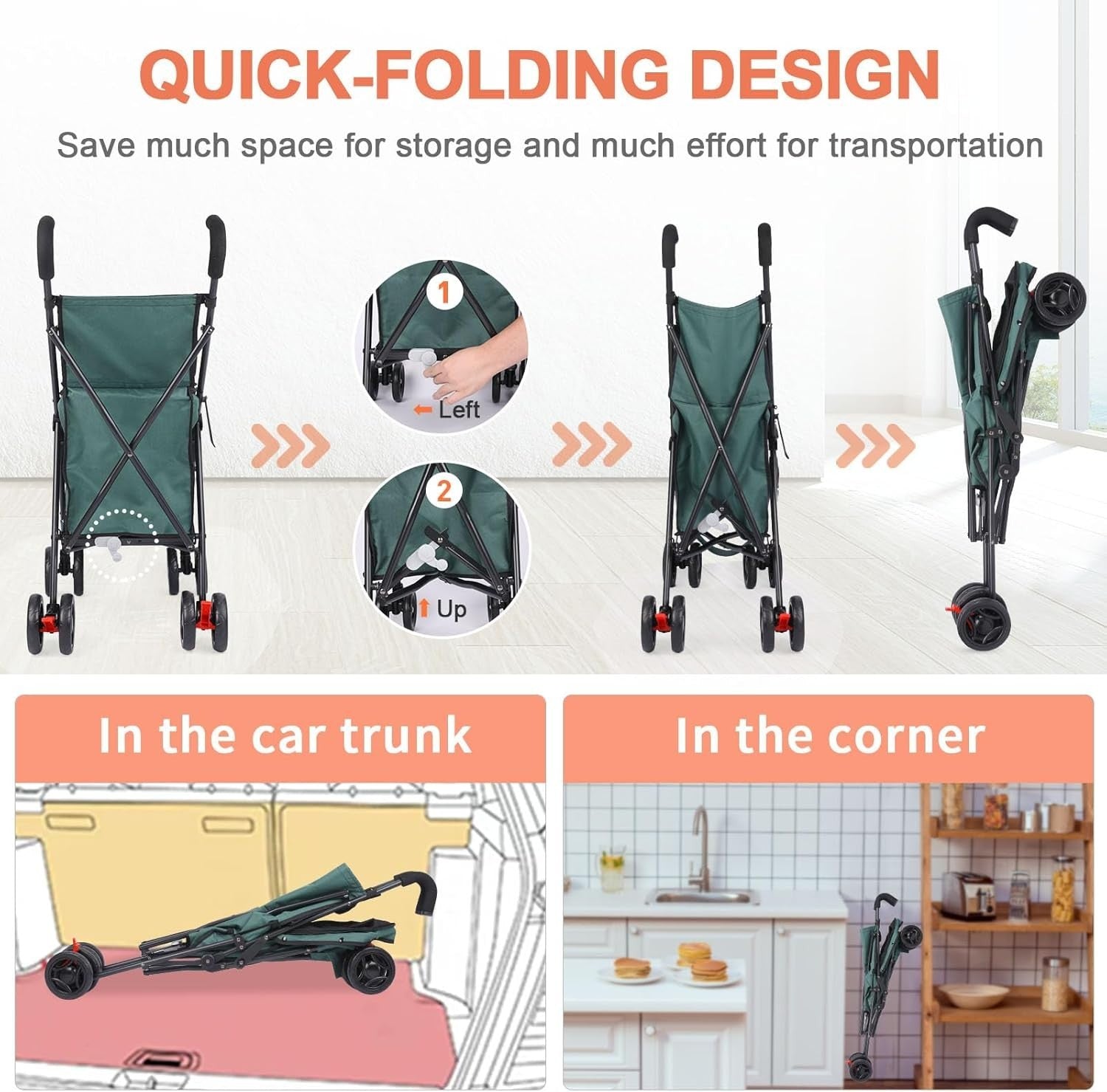 Heavy Duty Folding Wagon Cart Outdoor Garden Trolley Large Capacity All Terrain