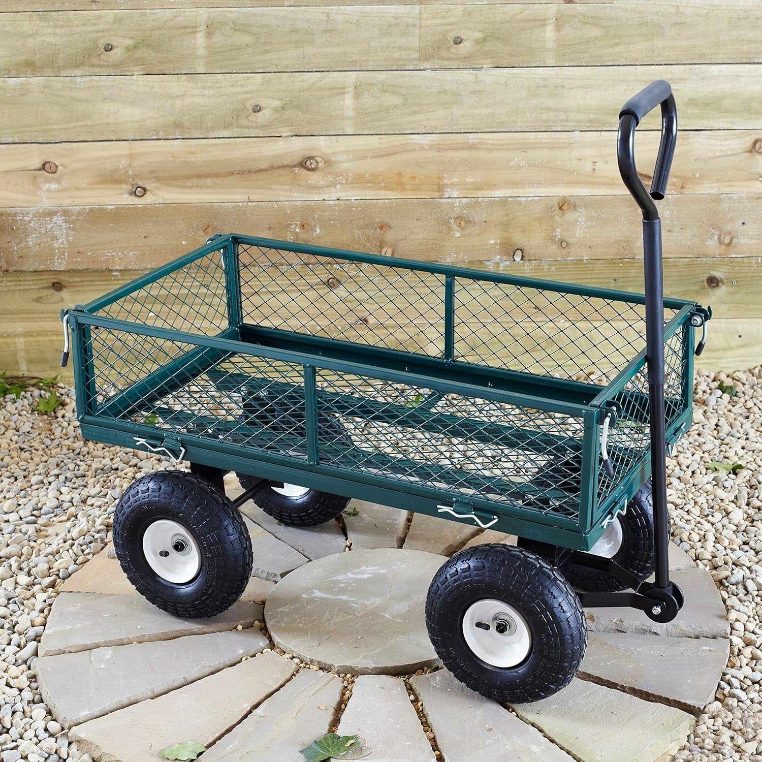 Heavy Duty Metal Garden Cart 320kg Festival Hand Truck Wagon Trolley 4 Wheels