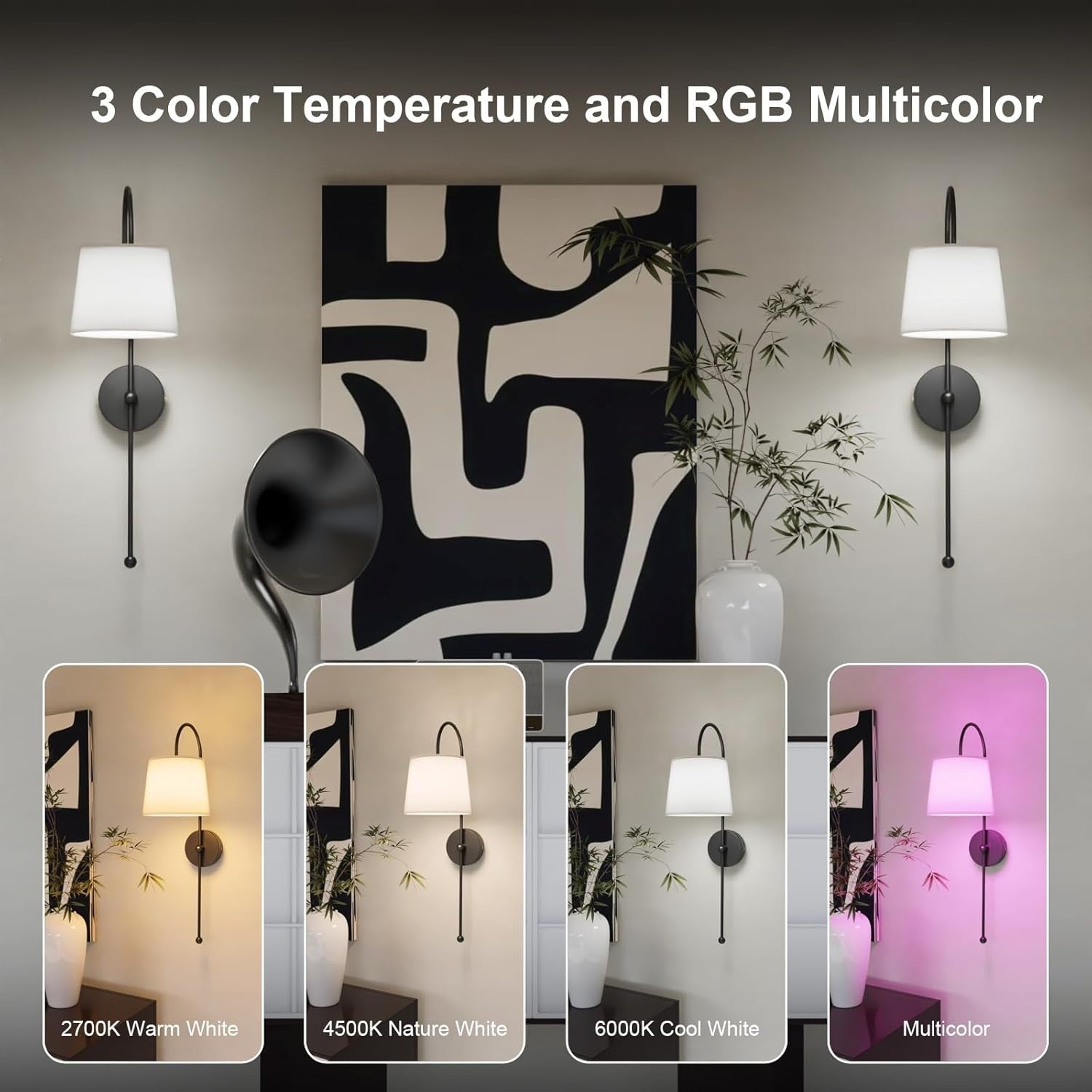 Wireless Wall Lights Rechargeable LED Dimmable Remote Control Sconce Light