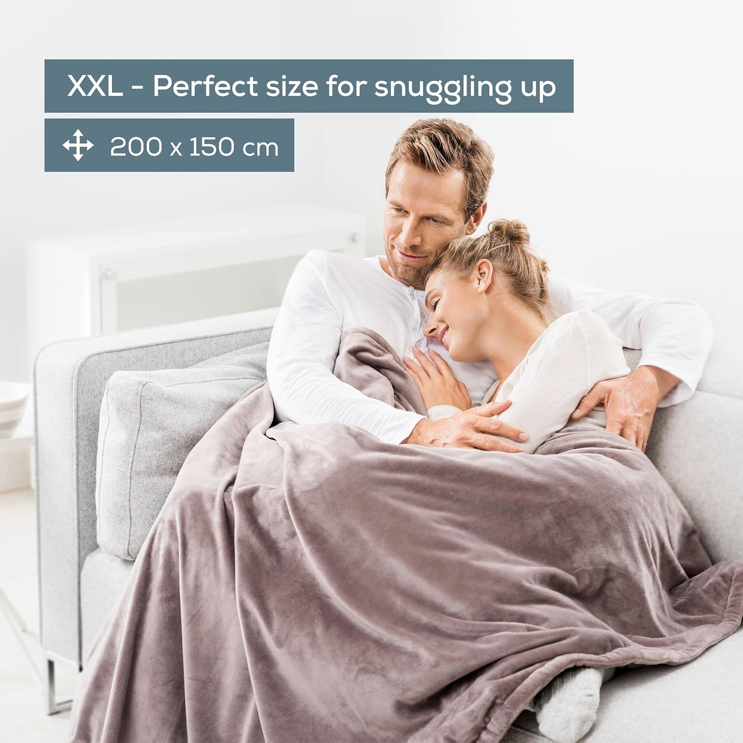 XXL Electric Heated Throw Blanket Soft Fleece 6 Heat Auto Shut Off Washable