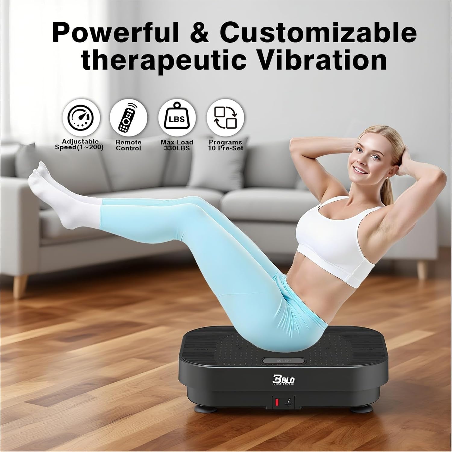 Whole Body Vibration Plate 200 Speeds Lymphatic Drainage 330lb