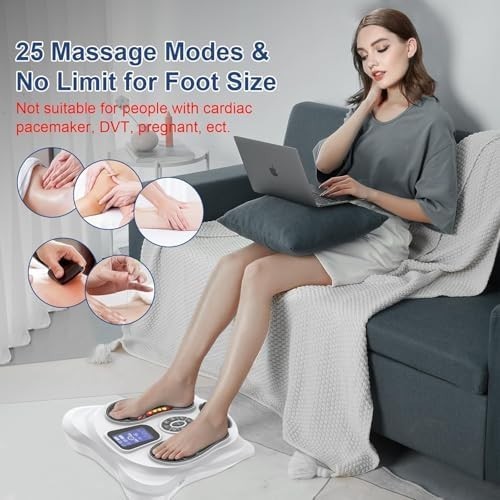 EMS TENS Foot Massager for Pain Circulation 15 Modes 99 Intensity Levels
