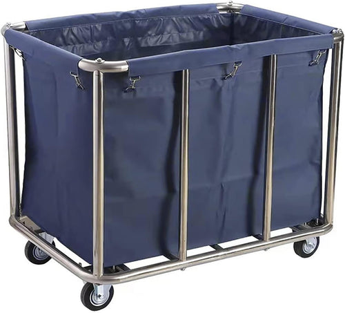 Heavy Duty Industrial Laundry Cart 400L | Rolling Hamper with Wheels | Waterproo
