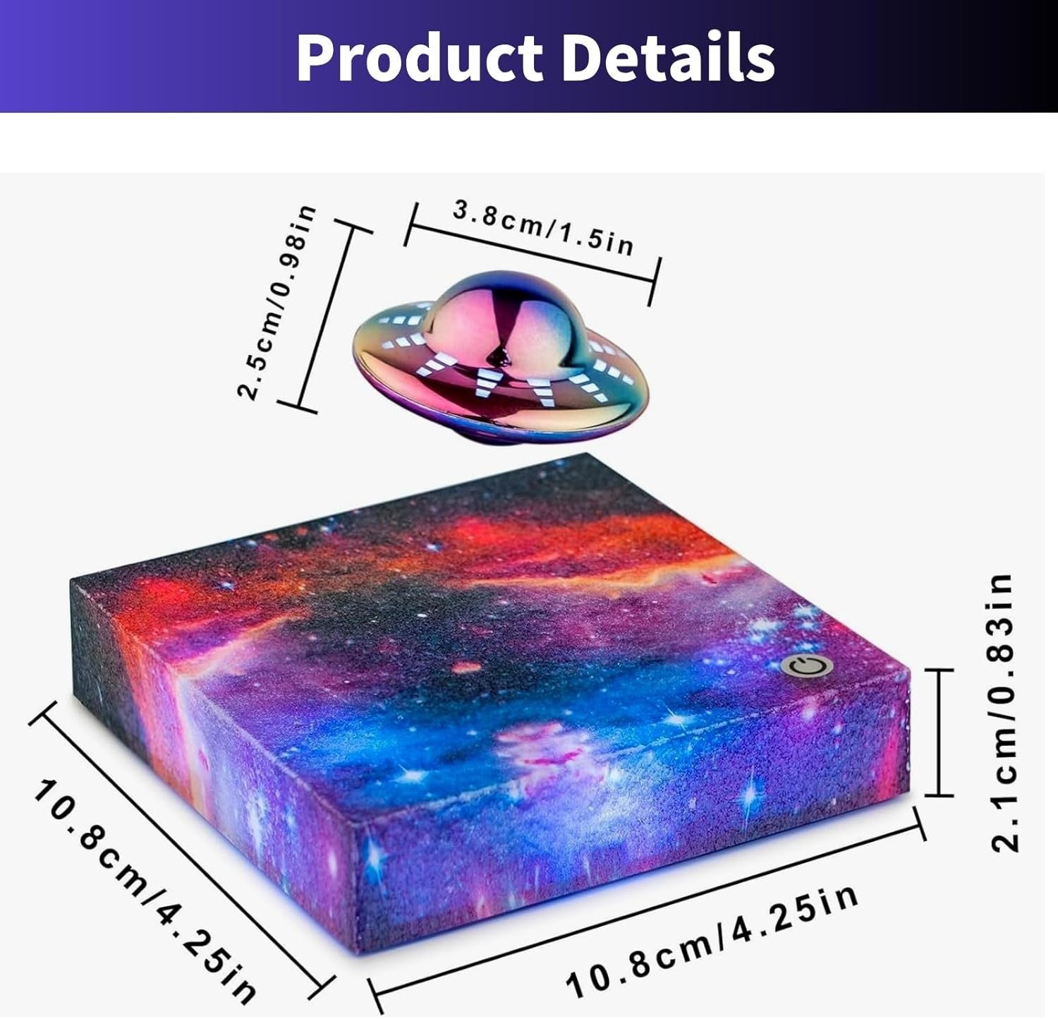 Levitating UFO Lamp, Magnetic Floating 360° Rotating RGB Night Light