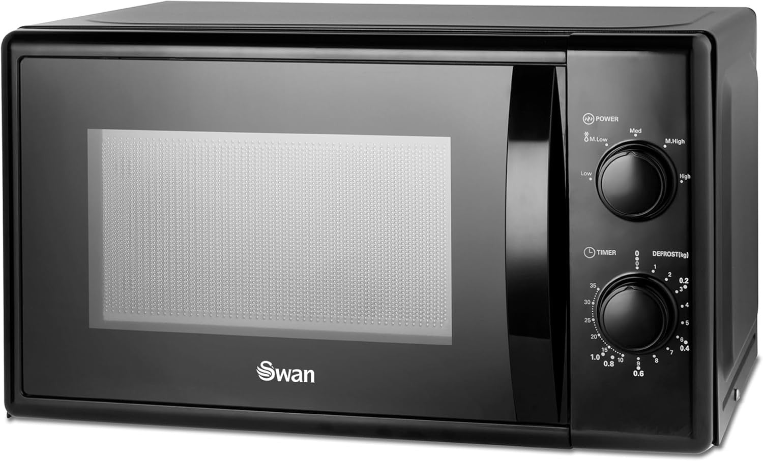 20L 700W Manual Microwave Black 5 Power Defrost Timer