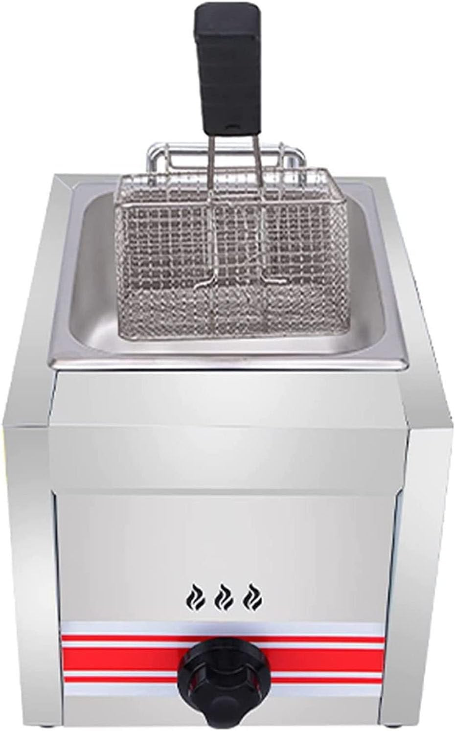 Commercial LPG Gas Deep Fryer Stainless Steel Countertop w Baskets