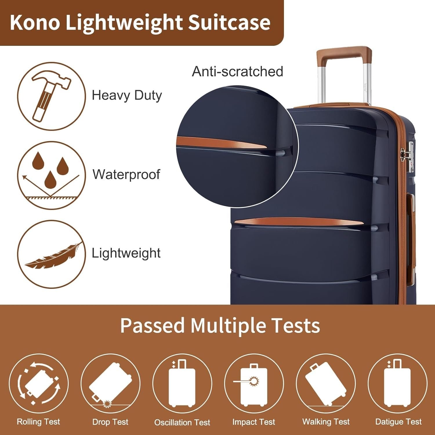 28” Large Lightweight Hard Shell Suitcase Spinner Wheels TSA Lock PP Luggage