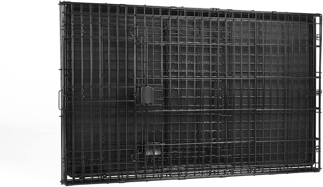 XXL Foldable Double Door Metal Dog Crate Cage with Tray 122cm Large