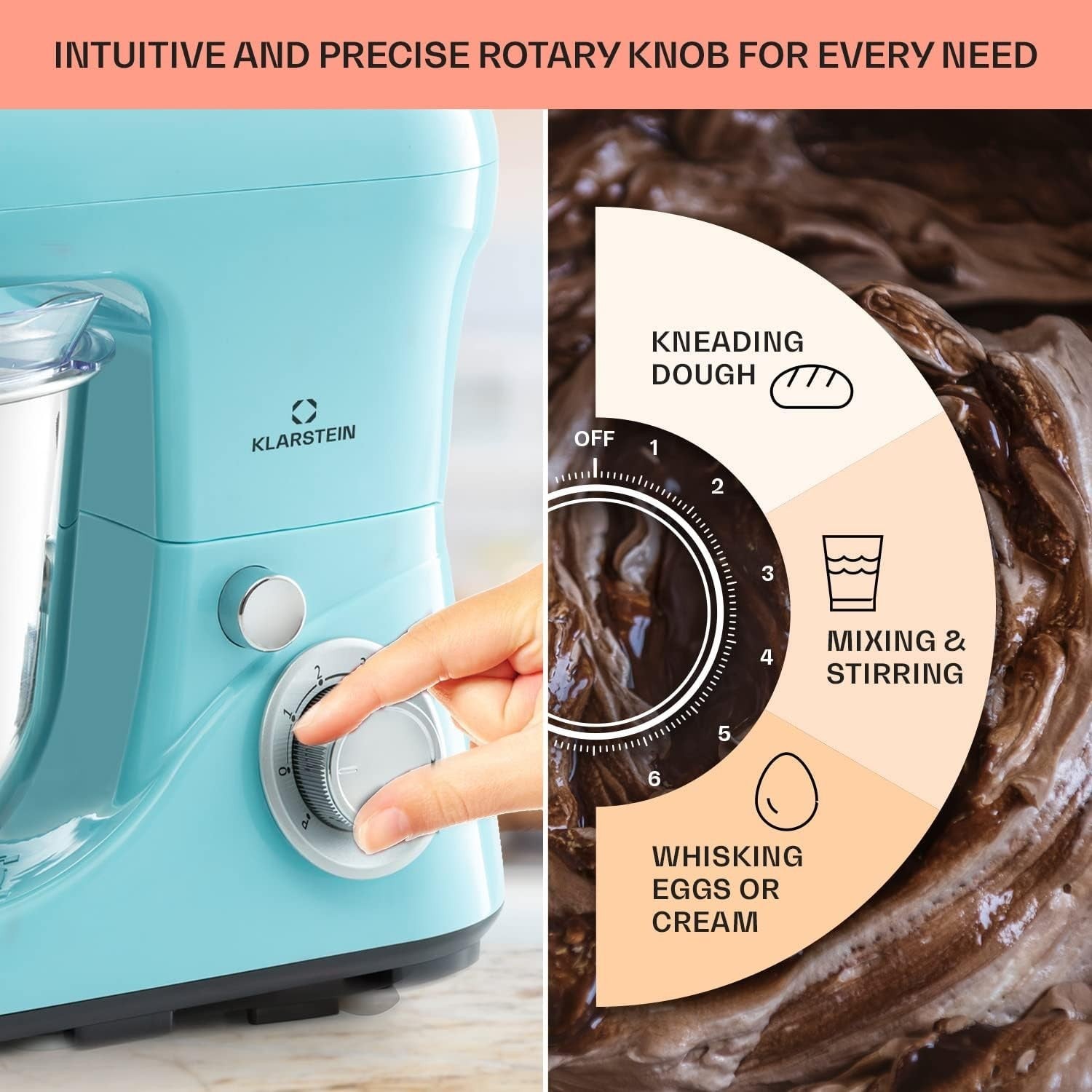 5L Stand Mixer 1300W Planetary Mixer 6 Speeds w/ Pulse Function Blue