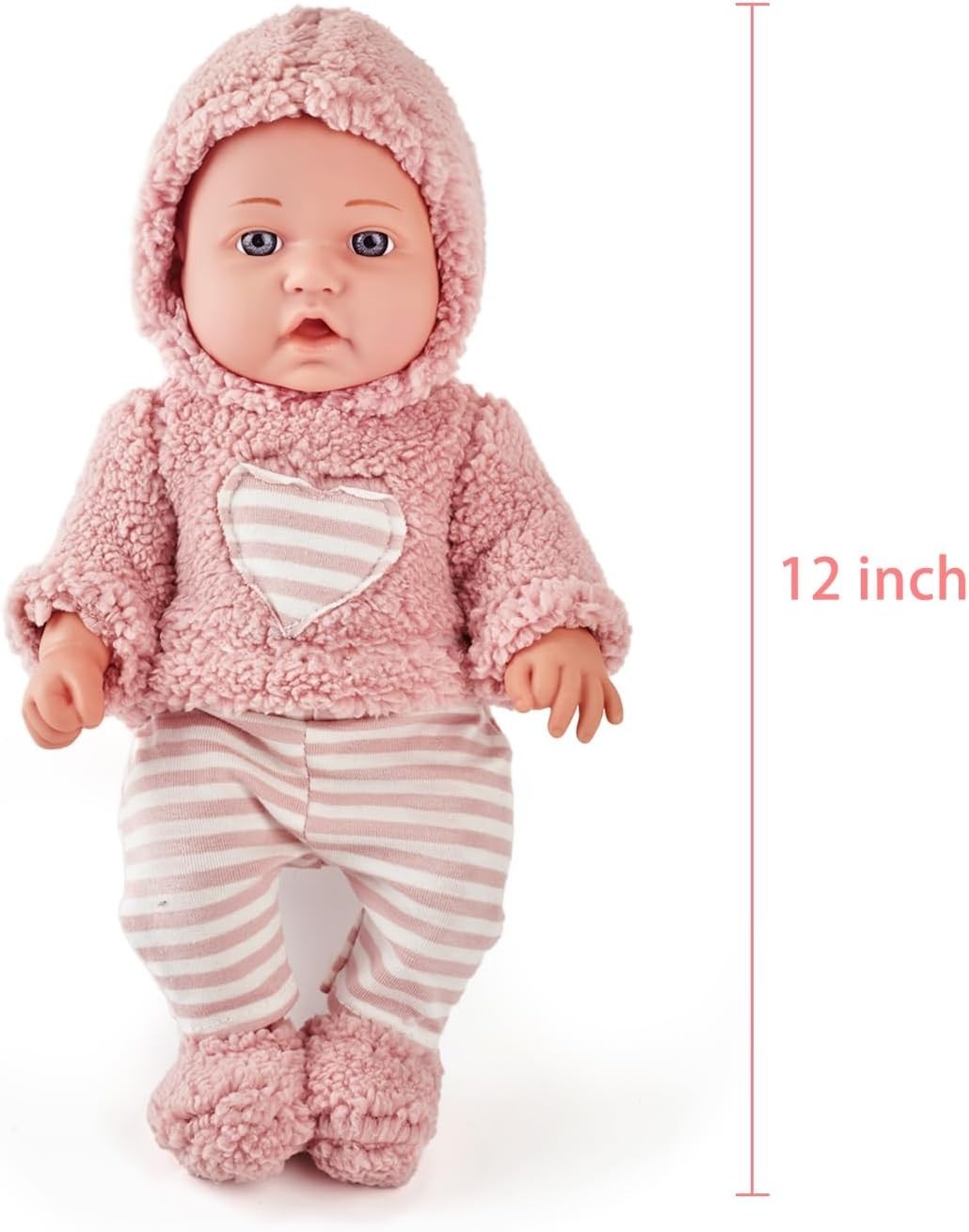 12in Baby Doll Set Toddler Toy with Bottle Blanket Pacifier Gift