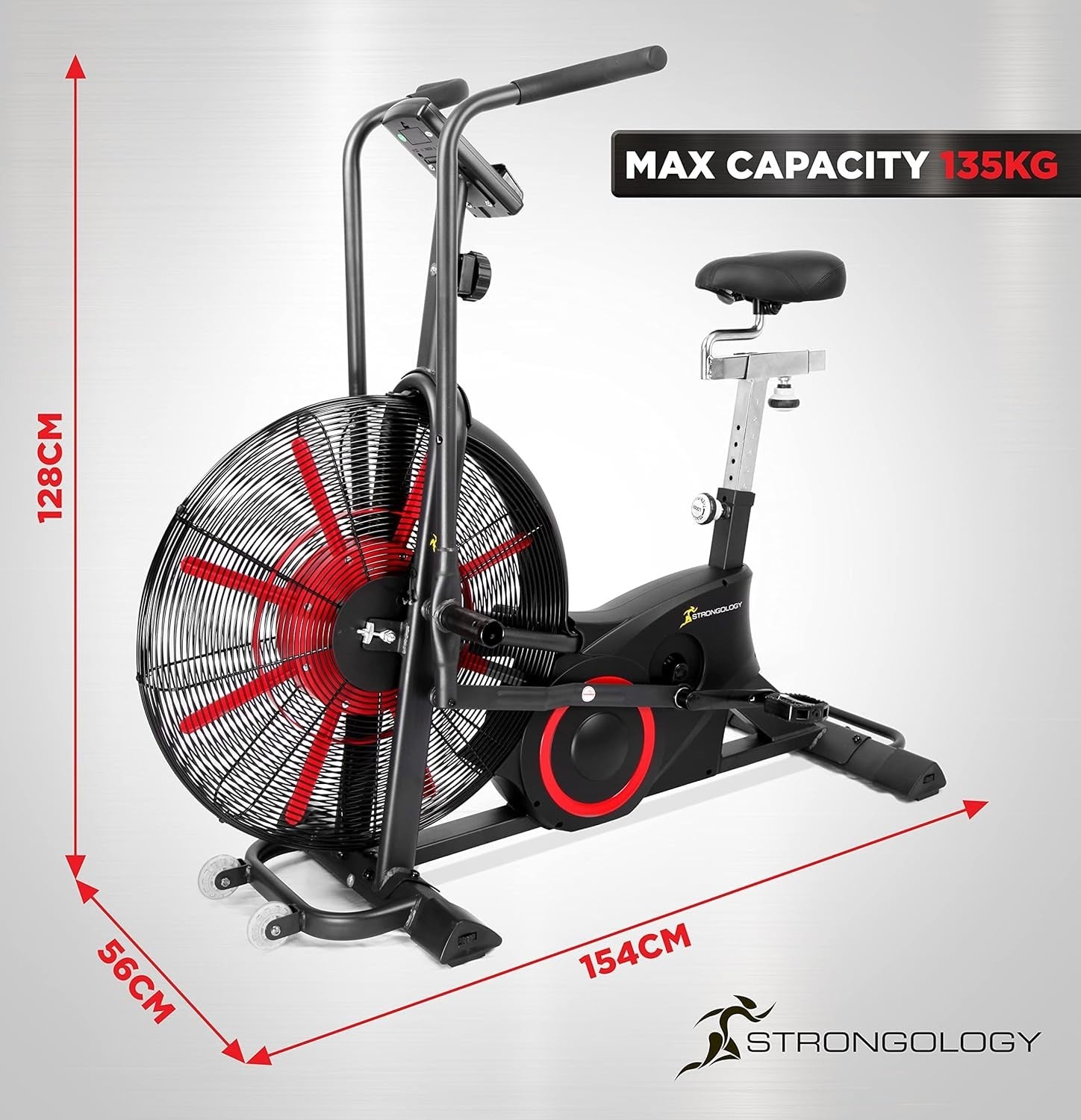 Air & Magnetic Assault Bike 15-Level Resistance Dual-Belt 24" Fan LCD Trainer