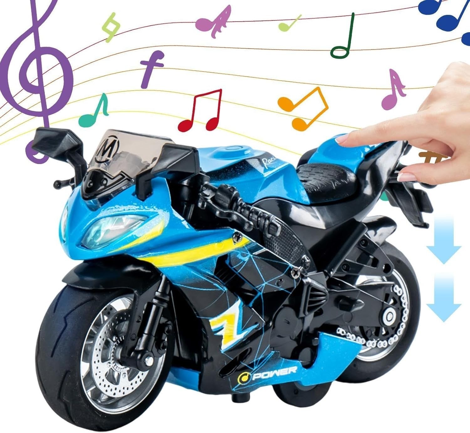 Pull Back Motorcycle Toy with Light & Sound | Durable Alloy Model for Kids