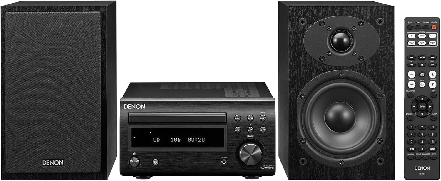 Hi-Fi Stereo System CD Player Bluetooth 2x30W Optical Input DAB+ Tuner Black
