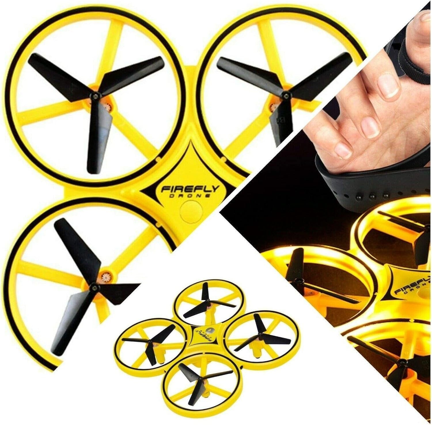 Hand-Controlled UFO Drone Toy for Kids with LED & USB Charging