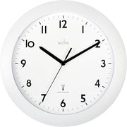 Radio Controlled Wall Clock 25cm Silent Accurate Time White Modern Decor