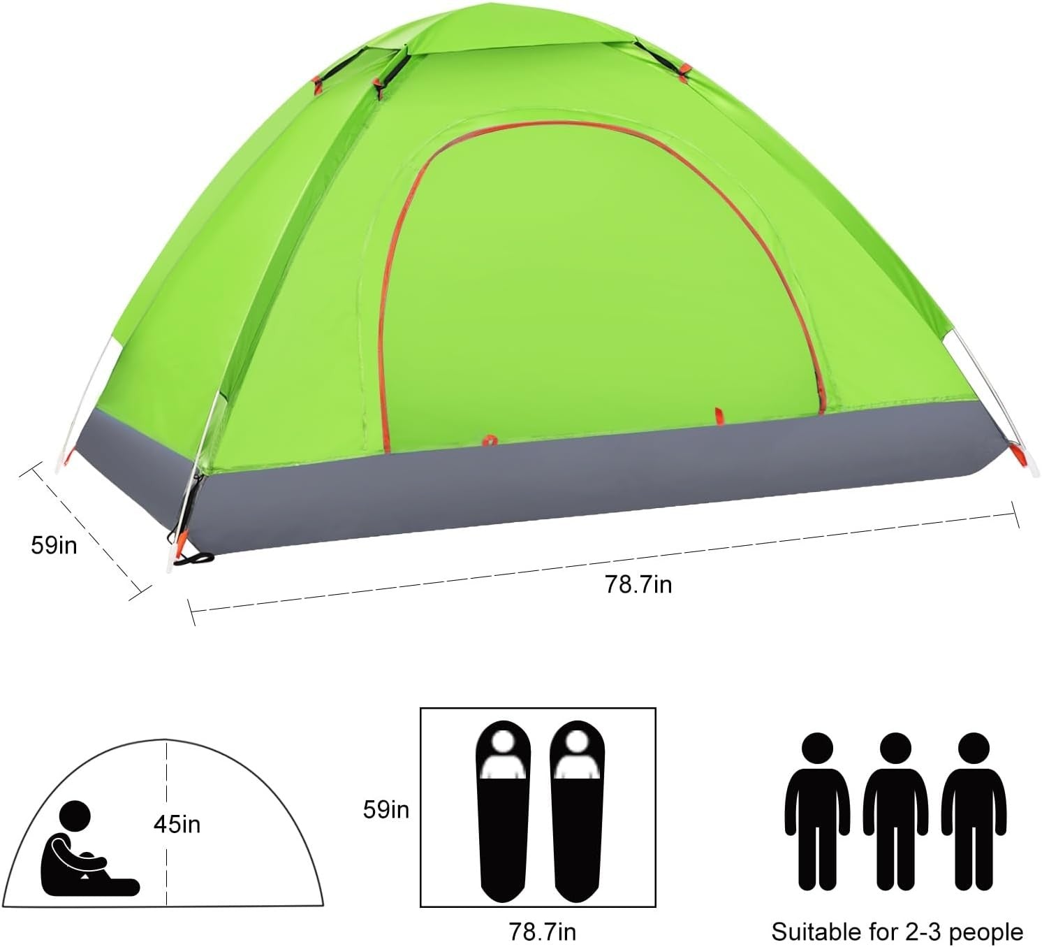 2-3 Man Automatic Pop Camping Tent Waterproof