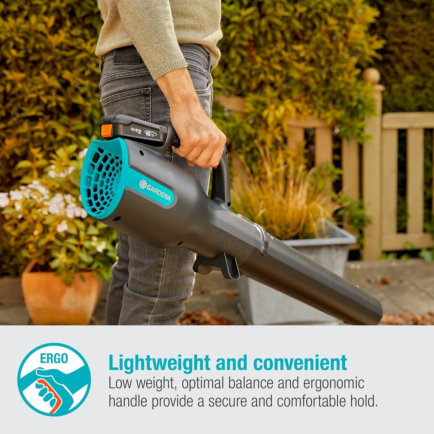18V Cordless Leaf Blower Lightweight Handheld 100km/h Garden Cleaning Tool